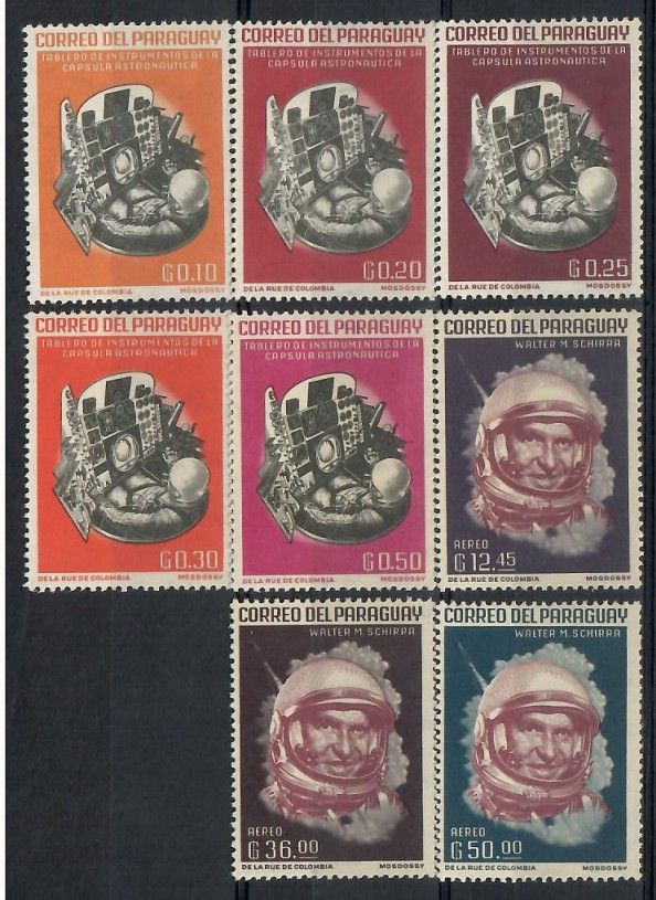 Znaczek Paragwaj 1963 Mi 1176-1183 Z podlepką *