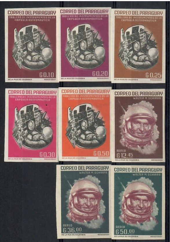 Znaczek Paragwaj 1963 Mi 1184-1191 Z podlepką *