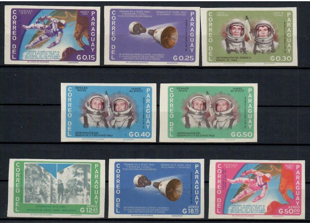 Znaczek Paragwaj 1966 Mi 1511-1518 Z podlepką *