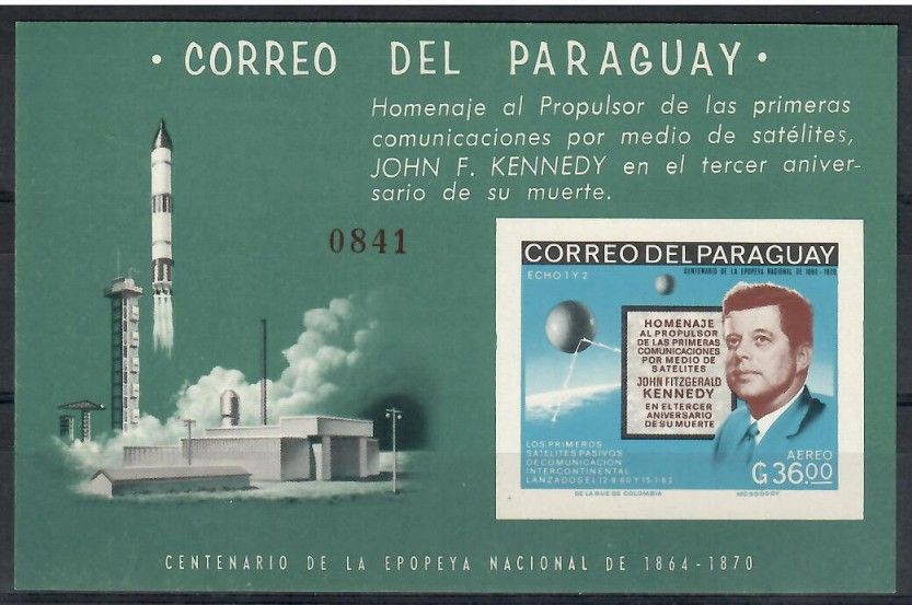 Znaczek Paragwaj 1966 Mi bl 94 Z podlepką *
