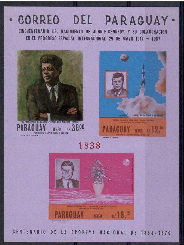 Znaczek Paragwaj 1967 Mi bl 106 Czyste **