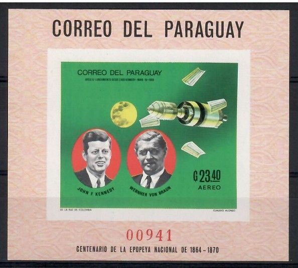 Znaczek Paragwaj 1969 Mi bl 127 Czyste **
