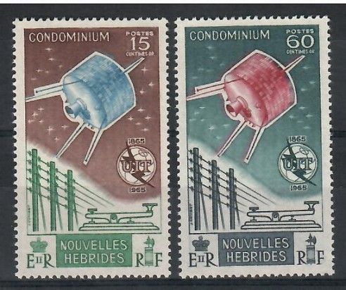 Znaczek Nowe Hebrydy 1965 Mi 210-211 Z podlepką *