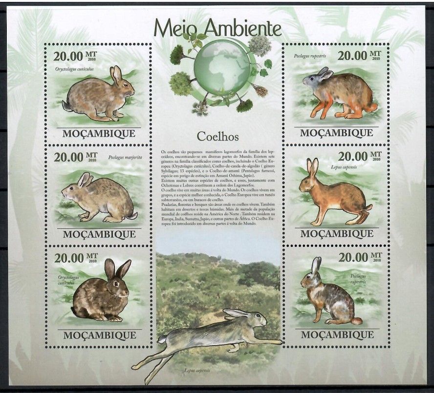 Znaczek Mozambik 2010 Mi ark 3548-3553 Czyste **