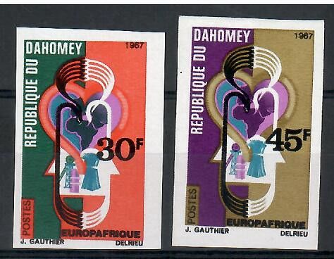 Znaczek Dahomej 1967 Mi 319-320B Czyste **