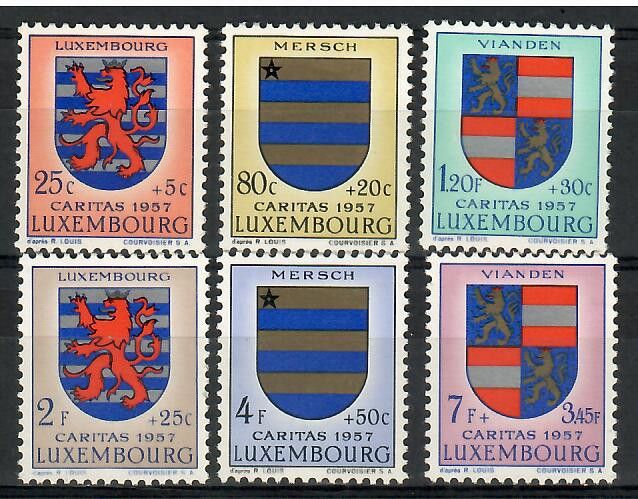 Znaczek Luksemburg 1957 Mi 575-580 Czyste **