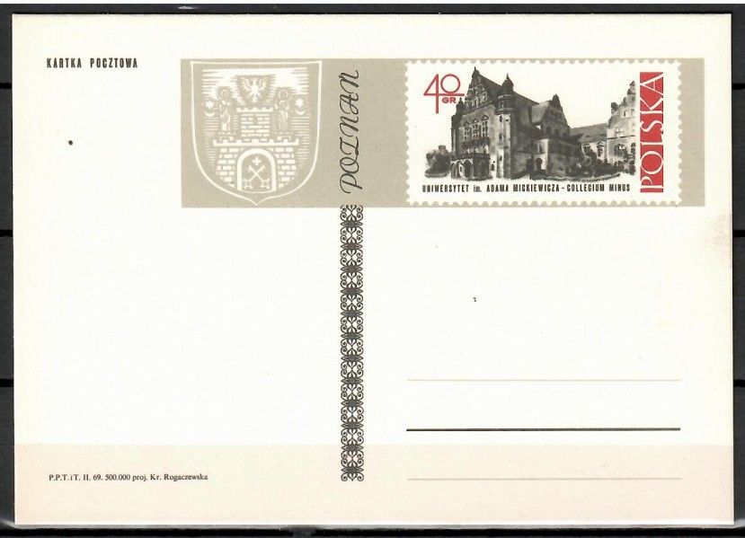 Znaczek Polska 1969 Fi Cp 412 Całostka pocztowa