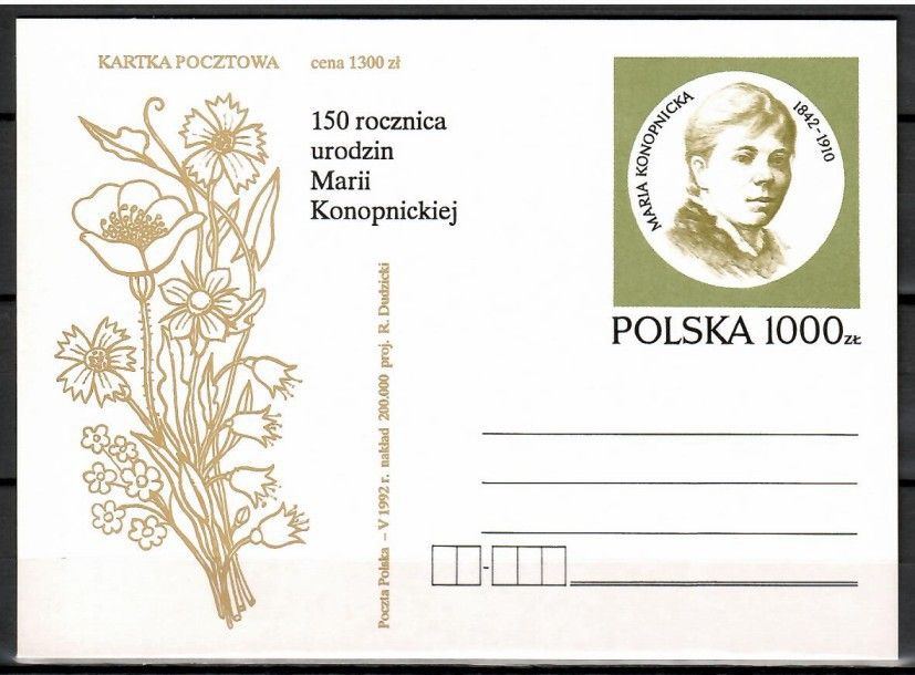 Znaczek Polska 1992 Fi Cp 1023 Całostka pocztowa