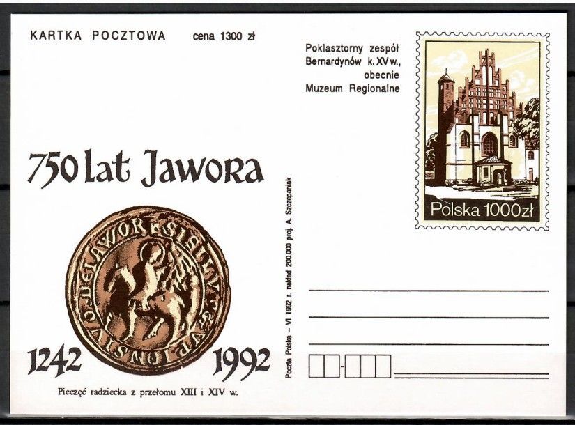 Znaczek Polska 1992 Fi Cp 1025 Całostka pocztowa