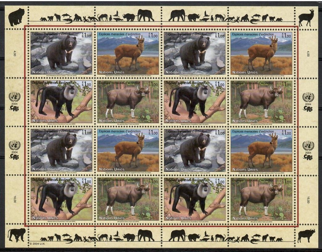 Znaczek Narody Zjednoczone Genewa 2004 Mi ark 482-485 Czyste **