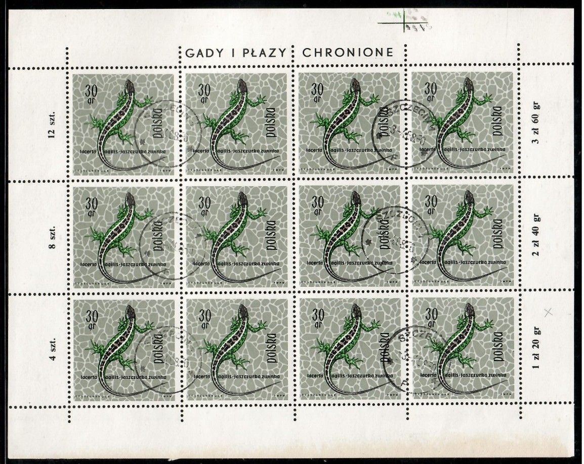 Znaczek Polska 1963 Mi abo ark 1393 Fi ark 1245 Stemplowane