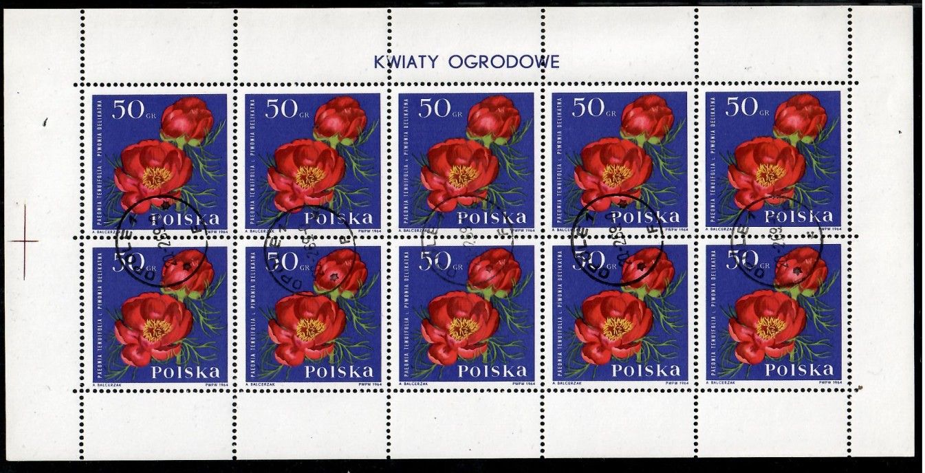 Znaczek Polska 1964 Mi abo ark 1544 Fi ark 1395 Stemplowane