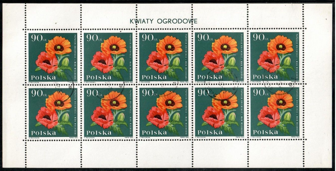 Znaczek Polska 1964 Mi abo ark 1546 Fi ark 1397 Stemplowane