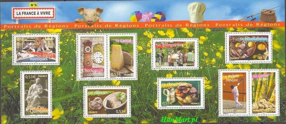 Znaczek Francja 2005 Mi ark 3918-3927 Czyste **