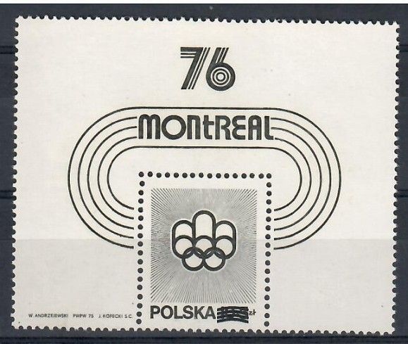 Znaczek Polska 1975 Mi bl 61ND Fi bl 95ND Czyste **