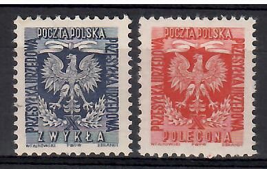 Znaczek Polska 1954 Mi die 27-28 Fi U23-24 Czyste **