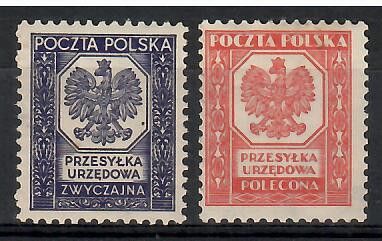 Znaczek Polska 1935 Mi die 19-20 Fi U19-20 Czyste **