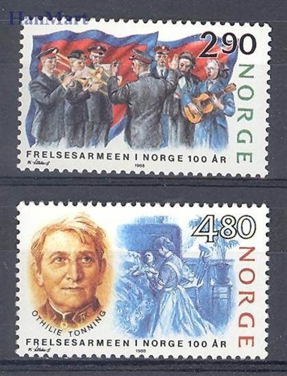 Znaczek Norwegia 1988 Mi 988-989 Czyste **