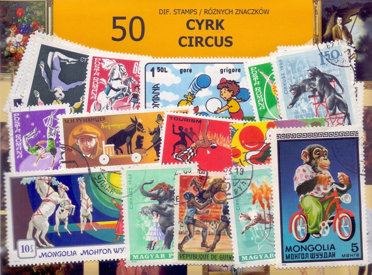 Znaczek CYRK 50 znaczków