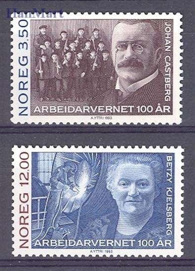 Znaczek Norwegia 1993 Mi 1133-1134 Czyste **