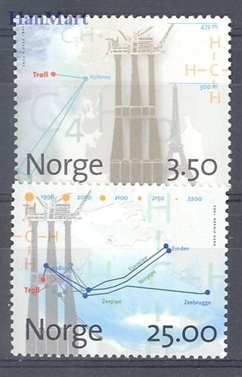 Znaczek Norwegia 1996 Mi 1211-1212 Czyste **