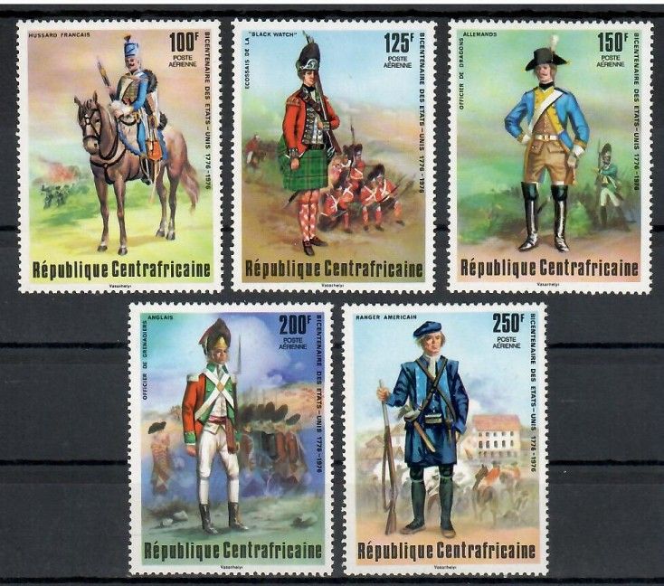 Znaczek Republika Środkowoafrykańska 1976 Mi 407-411 Czyste **