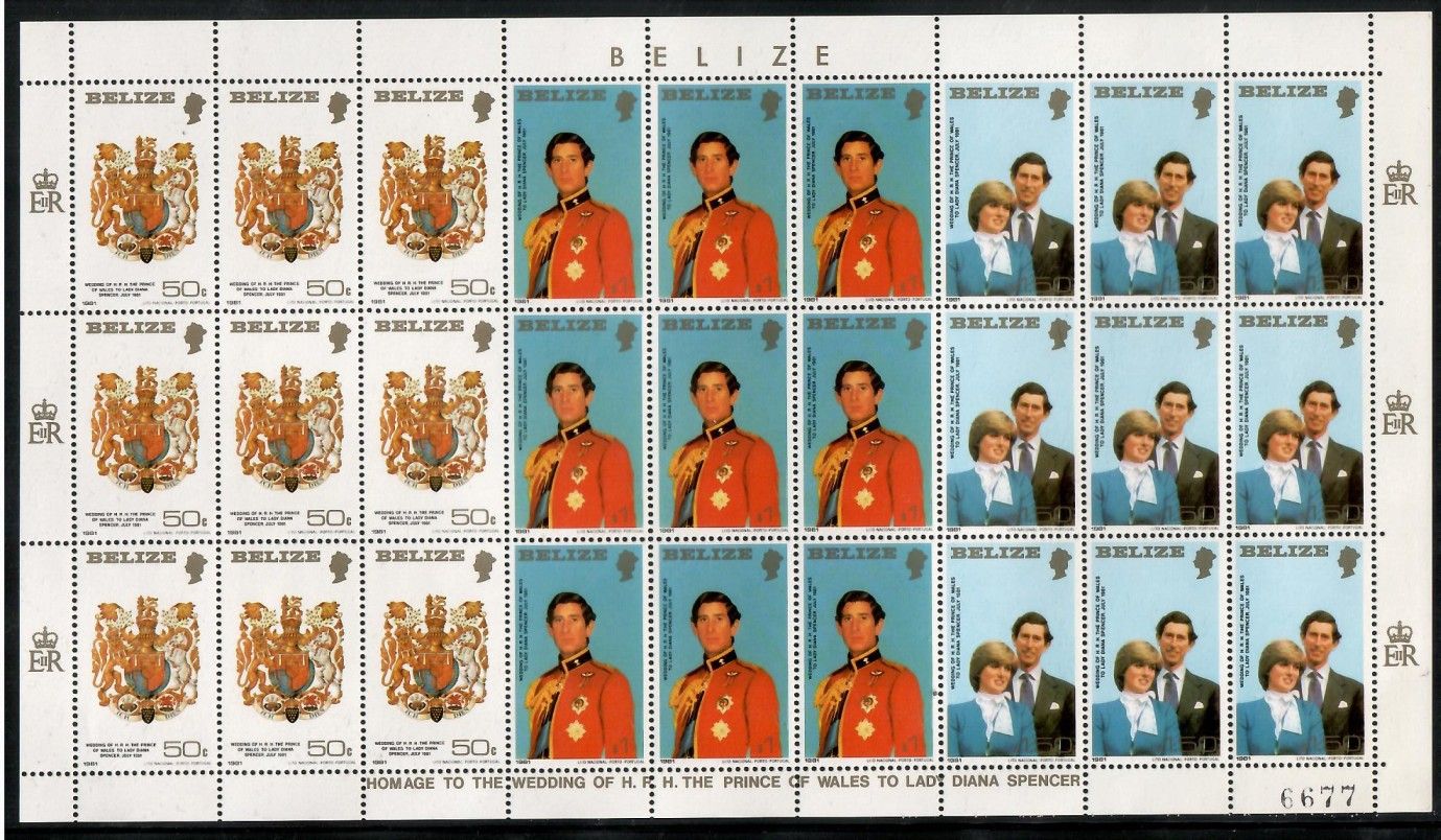 Znaczek Belize 1981 Mi ark 554-556 Czyste **
