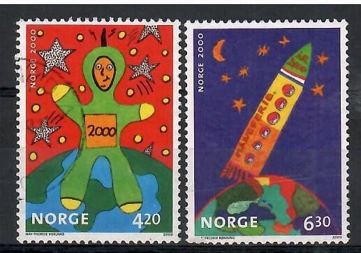 Znaczek Norwegia 2000 Mi 1357-1358 Stemplowane