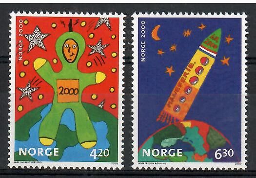 Znaczek Norwegia 2000 Mi 1357-1358 Czyste **