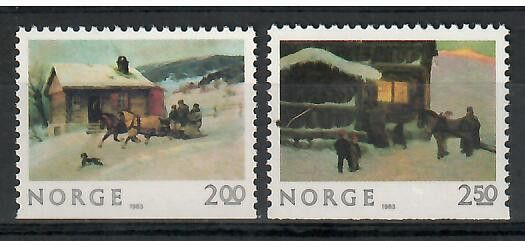 Znaczek Norwegia 1983 Mi 894-895Du Czyste **