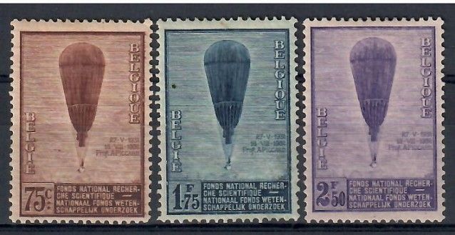 Znaczek Belgia 1932 Mi 344-346 Z podlepką *