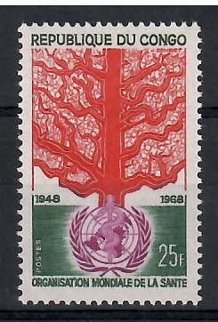 Znaczek Kongo 1968 Mi 166 Czyste **