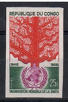 Znaczek Kongo 1968 Mi 166B Czyste **