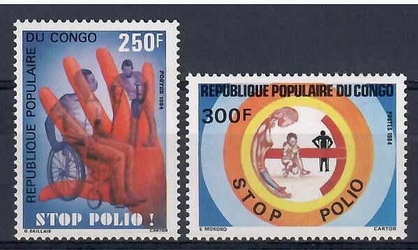 Znaczek Kongo 1984 Mi 976-977 Czyste **
