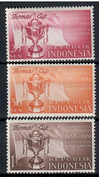 Znaczek Indonezja 1958 Mi 221-223 Czyste **