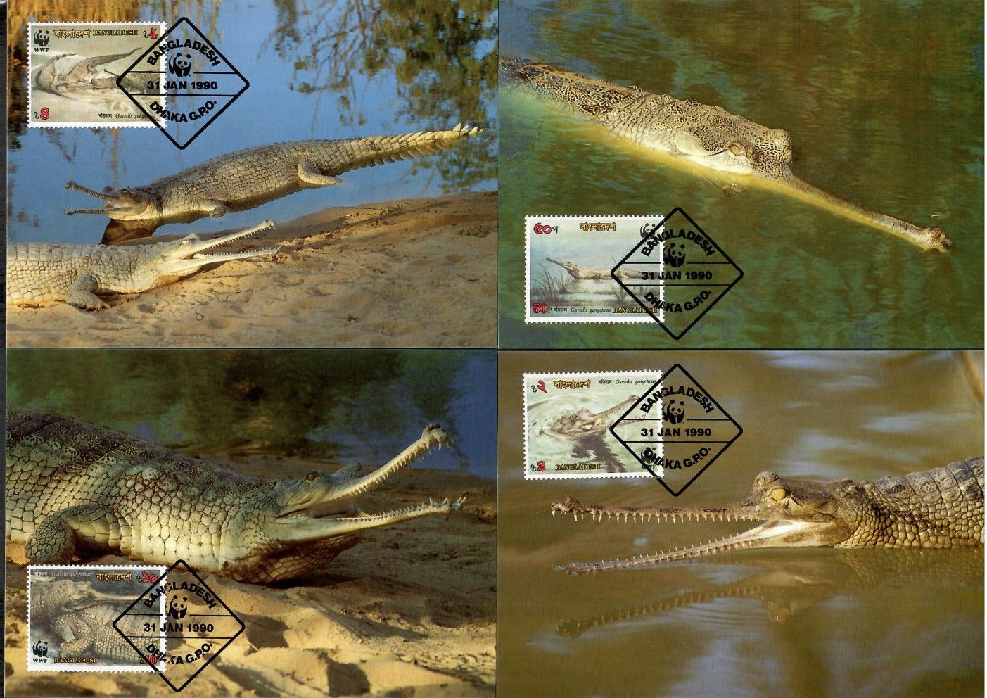 Znaczek Bangladesz 1990 Mi 323-326 Karta Max