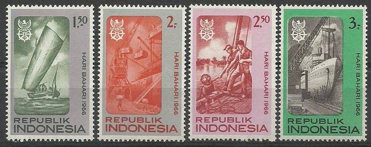 Znaczek Indonezja 1966 Mi 544-547 Czyste **