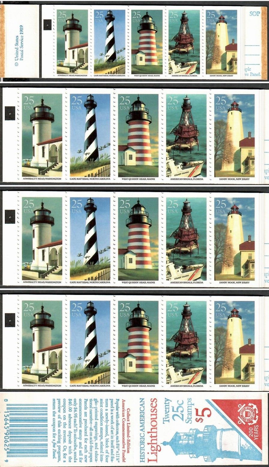 Znaczek USA 1990 Mi mh 2085-2089 Czyste **