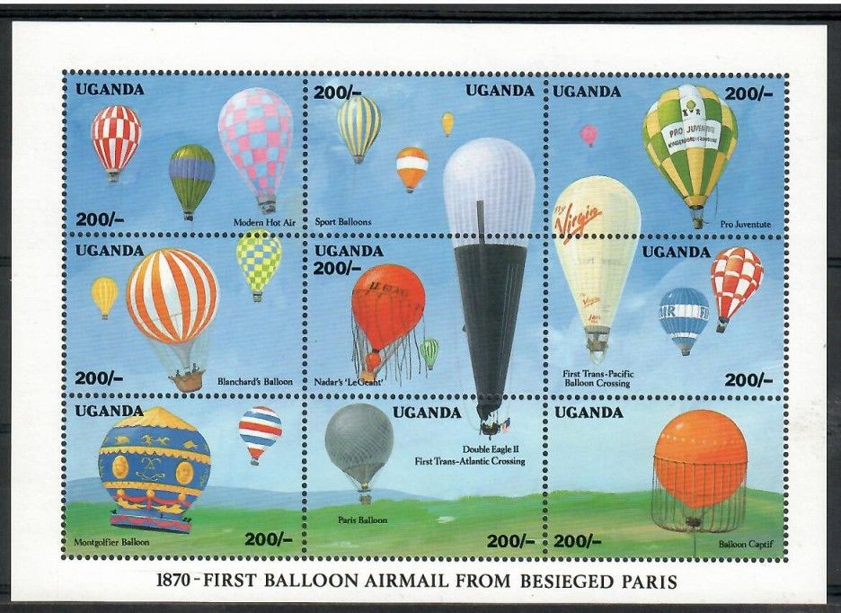 Znaczek Uganda 1992 Mi ark 1039-1047 Czyste **