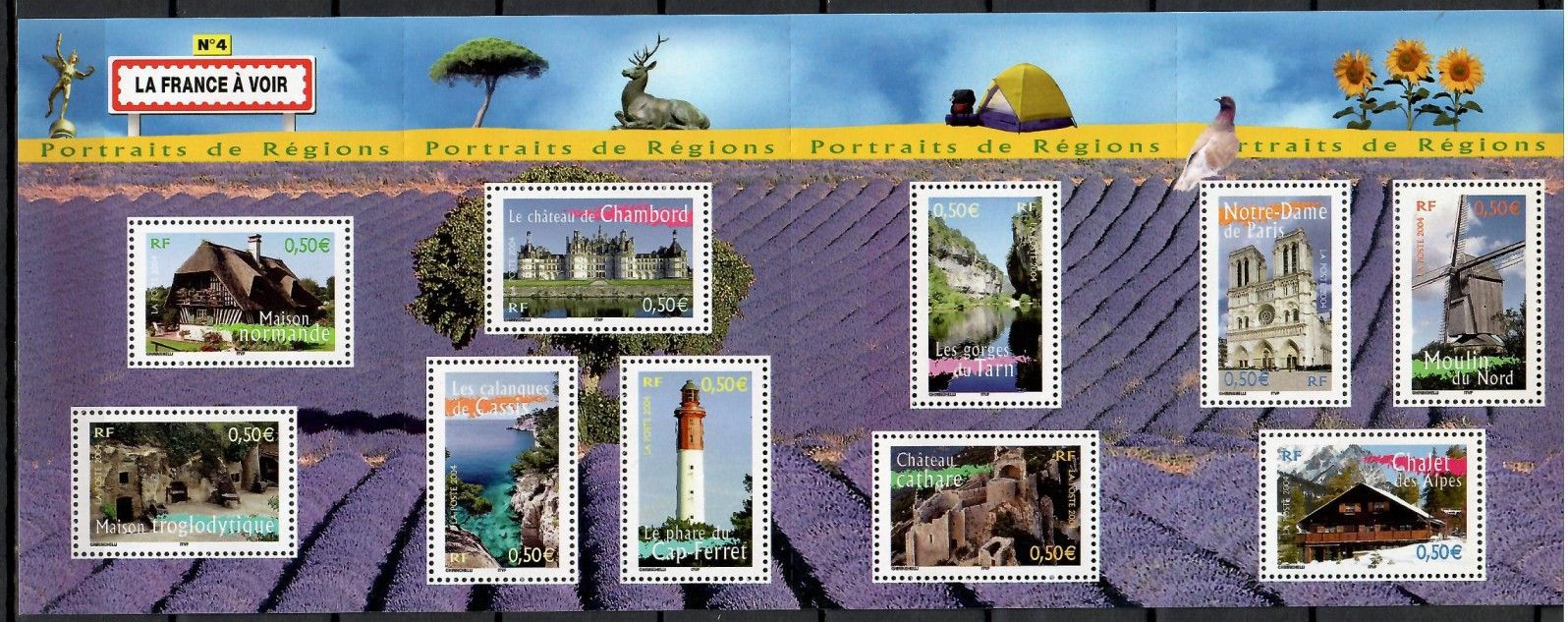 Znaczek Francja 2004 Mi ark 3850-3859 Czyste **