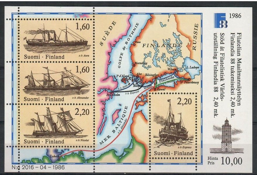 Znaczek Finlandia 1986 Mi bl 2 Czyste **
