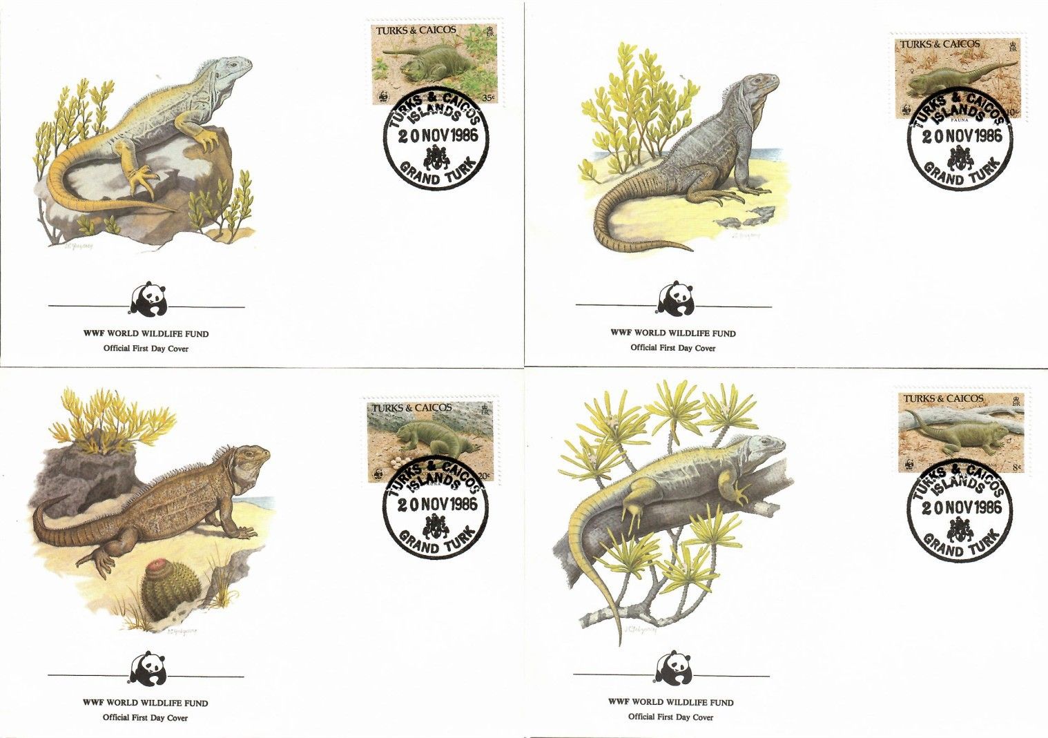 Znaczek Turks i Caicos 1986 Mi 777-780 FDC