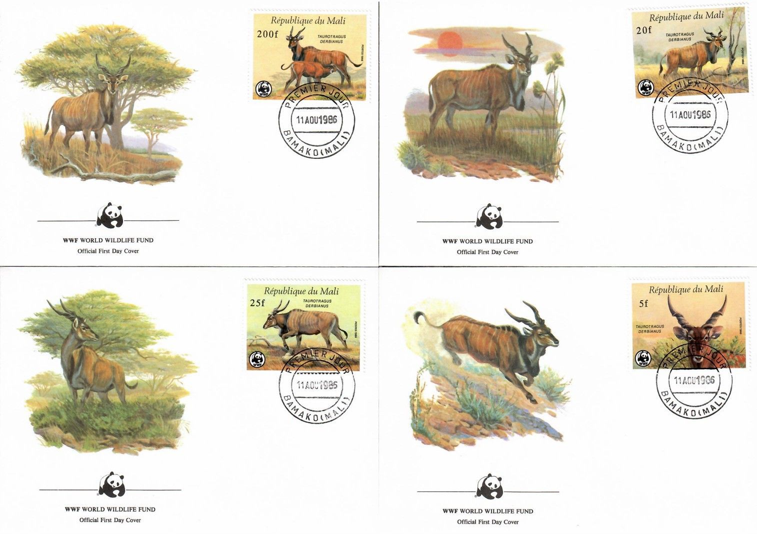 Znaczek Mali 1986 Mi 1078-1081 FDC