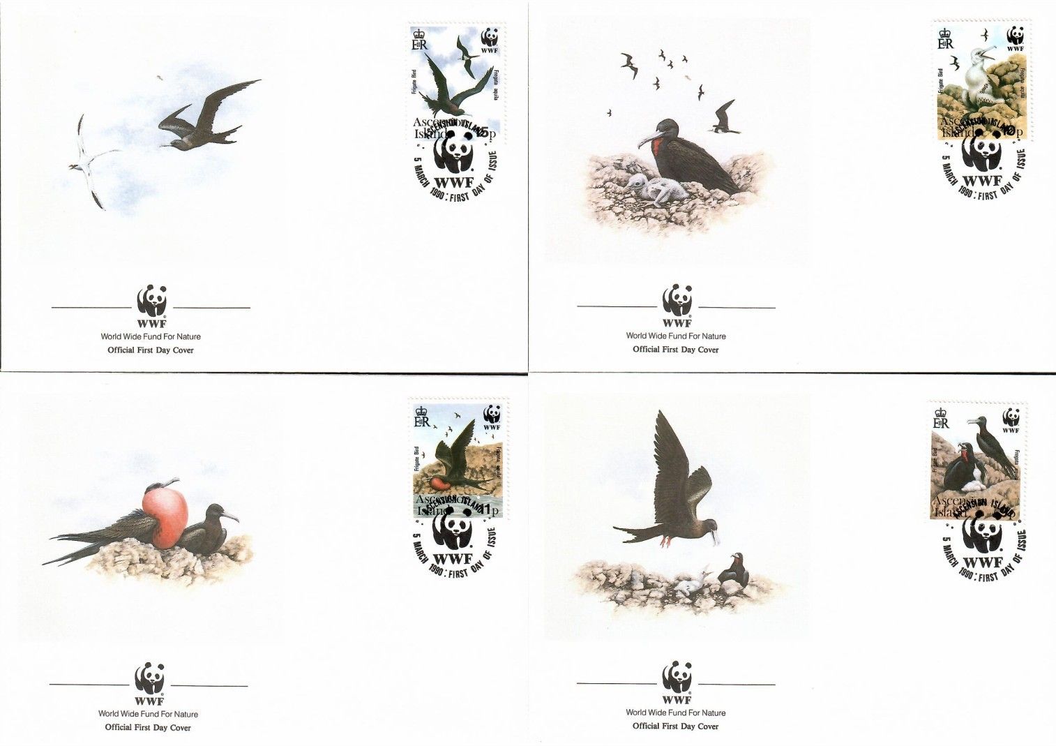 Znaczek Wyspa Wniebowstąpienia 1990 Mi 521-524 FDC