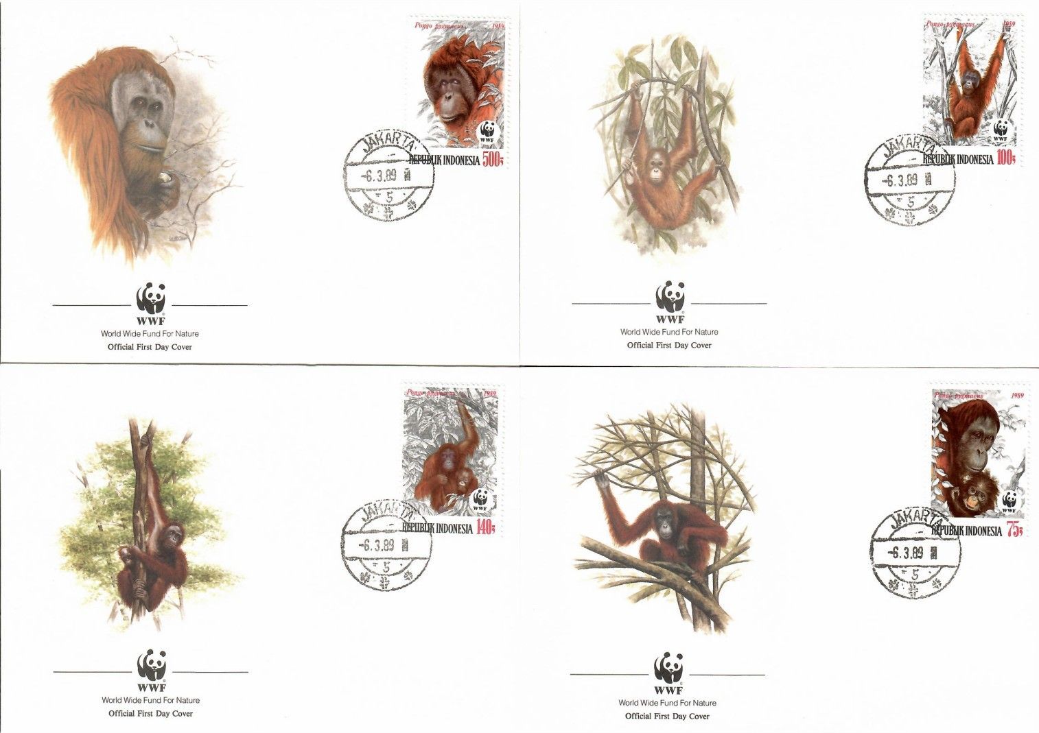 Znaczek Indonezja 1989 Mi 1291-1294 FDC