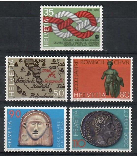 Znaczek Szwajcaria 1986 Mi 1308-1312 Czyste **