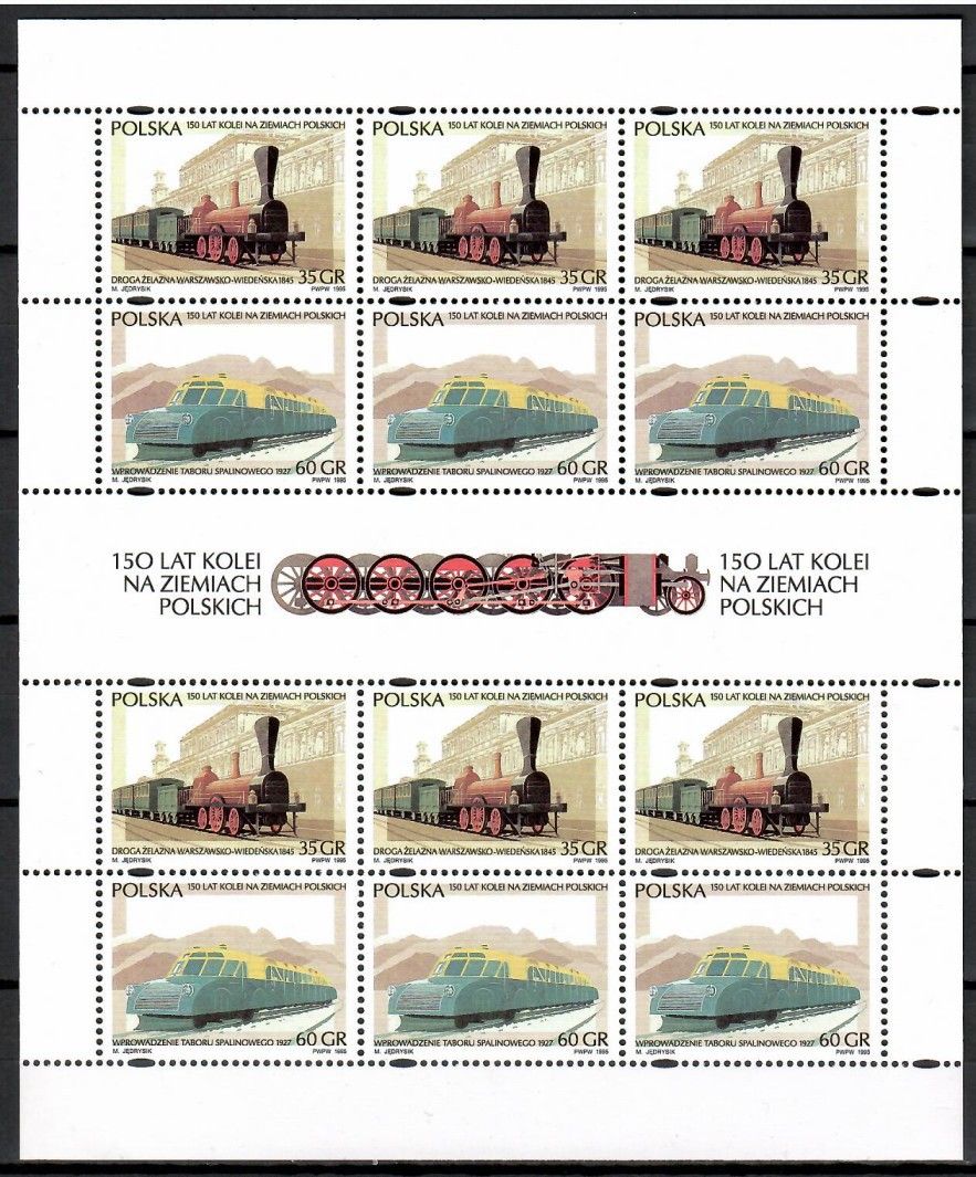 Znaczek Polska 1995 Mi ark 3541-3544 Fi ark 3393-3396 Czyste **