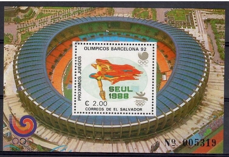 Znaczek Salwador 1988 Mi bl 38I Czyste **