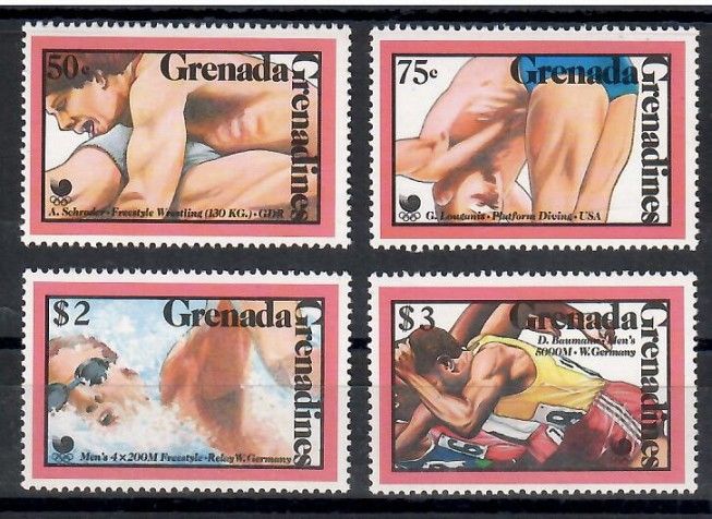 Znaczek Grenada i Grenadyny 1989 Mi 1112+1114+1116-1117 Czyste **