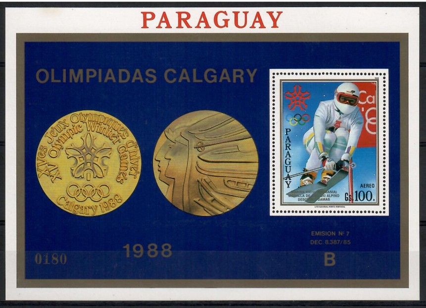 Znaczek Paragwaj 1988 Mi bl 453 Czyste **